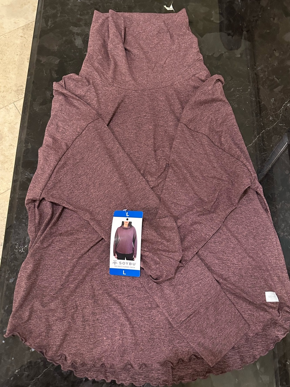 Soybu Marled Burgundy Long Sleeve Tunic